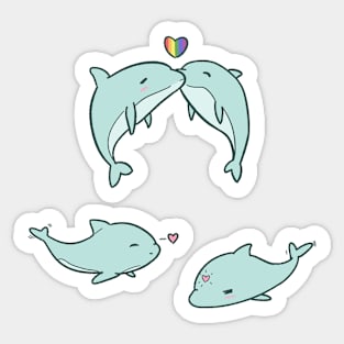 Gay Pride Dolphin Stickers Sticker